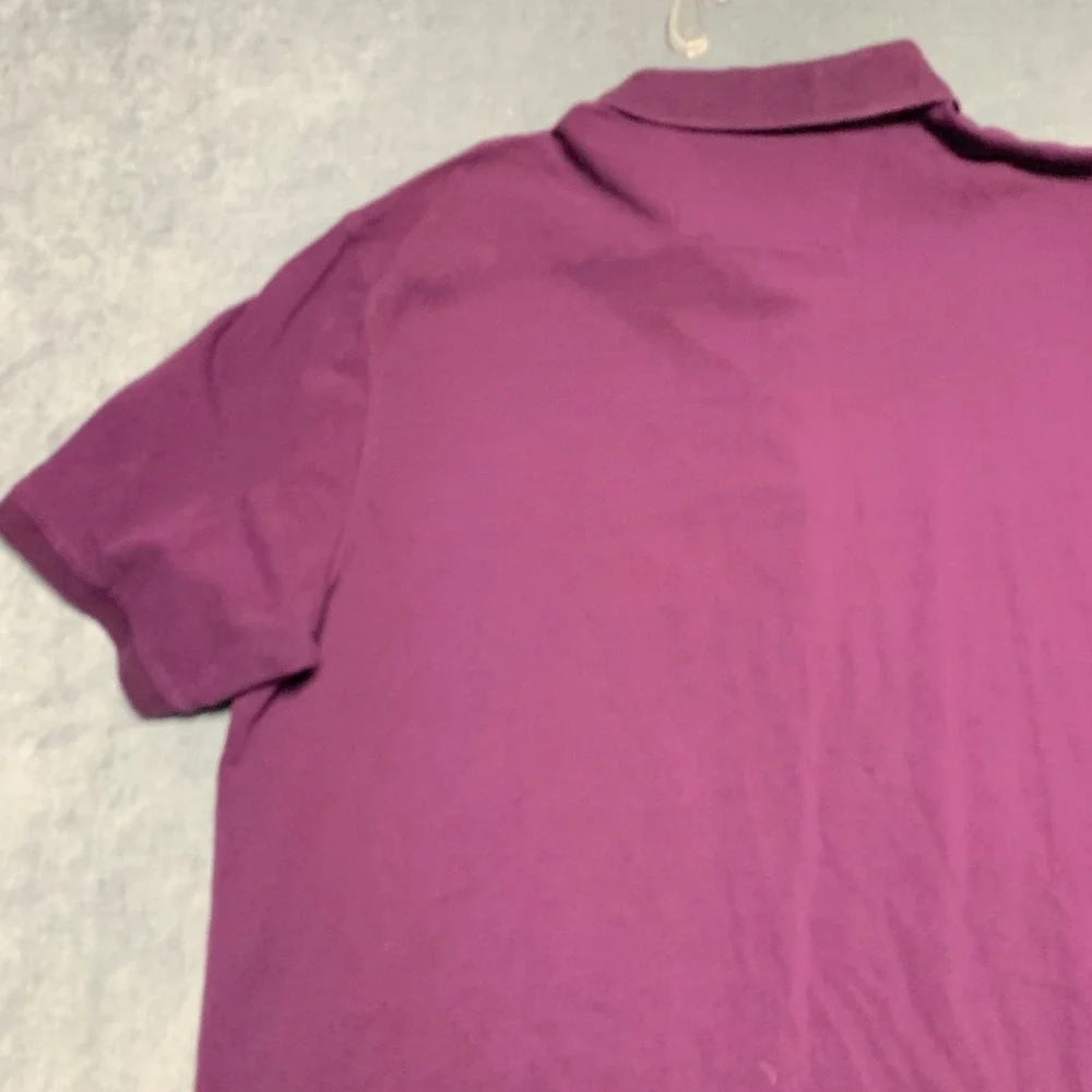 Banana Republic Polo Shirt Mens 2XL Purple Performance Slim Fit Side Slit Logo